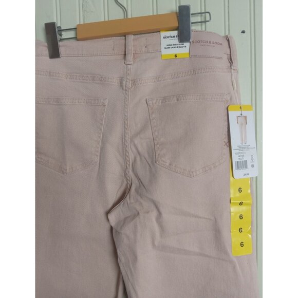 NWT Women’s Scotch & Soda Pink High Rise Slim Jeans Size 6 – Trendy Denim - Picture 10 of 11